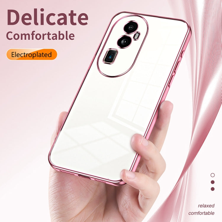 For OPPO Reno10 Pro+ Transparent Plating Fine Hole Phone Case(Purple) - OPPO Cases by PMC Jewellery | Online Shopping South Africa | PMC Jewellery | Buy Now Pay Later Mobicred