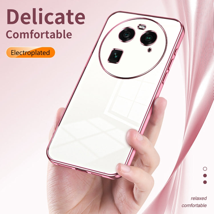 For OPPO Find X6 Transparent Plating Fine Hole Phone Case(Transparent) - OPPO Cases by PMC TechLife | Online Shopping South Africa | PMC TechLife | Buy Now Pay Later Mobicred
