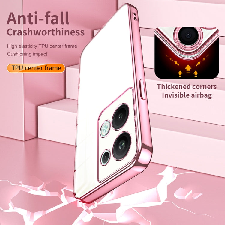 For OPPO Reno9 Pro+ Transparent Plating Fine Hole Phone Case(Purple) - OPPO Cases by PMC TechLife | Online Shopping South Africa | PMC TechLife | Buy Now Pay Later Mobicred