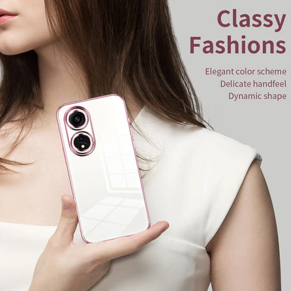 For OPPO A1 Pro Transparent Plating Fine Hole Phone Case(Purple) - OPPO Cases by PMC Jewellery | Online Shopping South Africa | PMC Jewellery | Buy Now Pay Later Mobicred