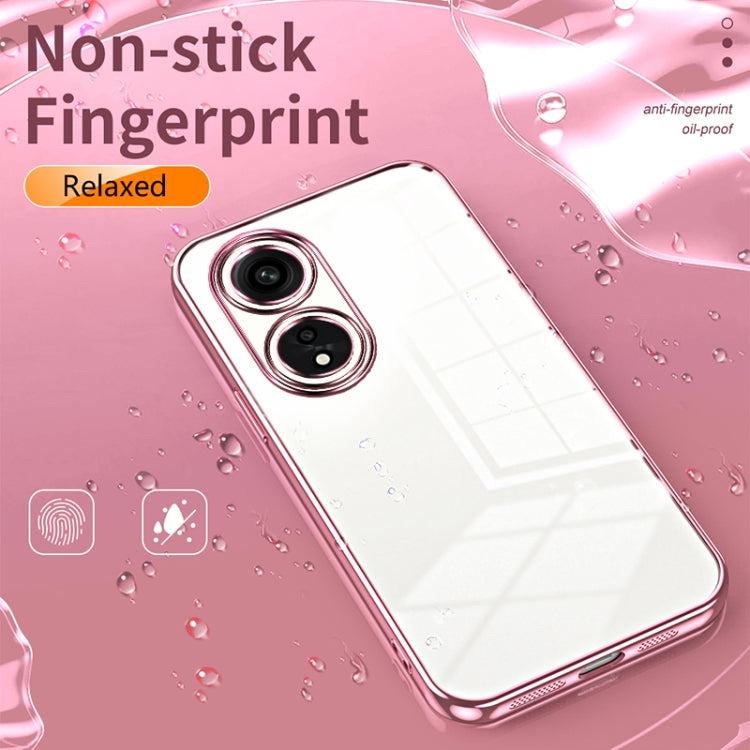 For OPPO A1 Pro Transparent Plating Fine Hole Phone Case(Pink) - OPPO Cases by PMC Jewellery | Online Shopping South Africa | PMC Jewellery | Buy Now Pay Later Mobicred