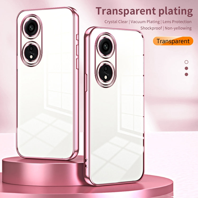 For OPPO A1 Pro Transparent Plating Fine Hole Phone Case(Gold) - OPPO Cases by PMC TechLife | Online Shopping South Africa | PMC TechLife | Buy Now Pay Later Mobicred