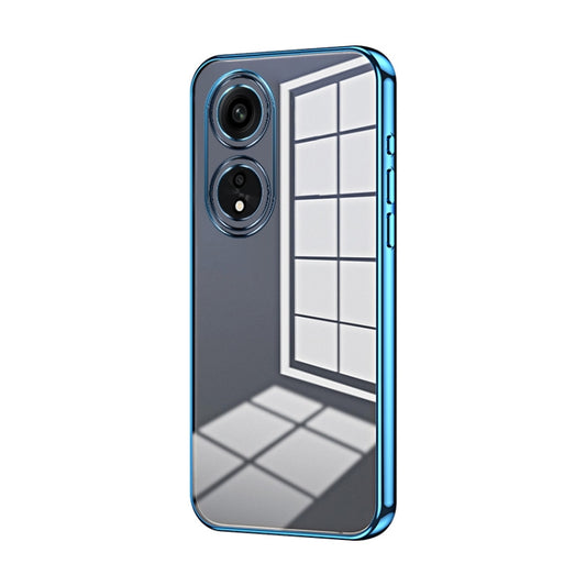 For OPPO A1 Pro Transparent Plating Fine Hole Phone Case(Blue) - OPPO Cases by PMC Jewellery | Online Shopping South Africa | PMC Jewellery | Buy Now Pay Later Mobicred