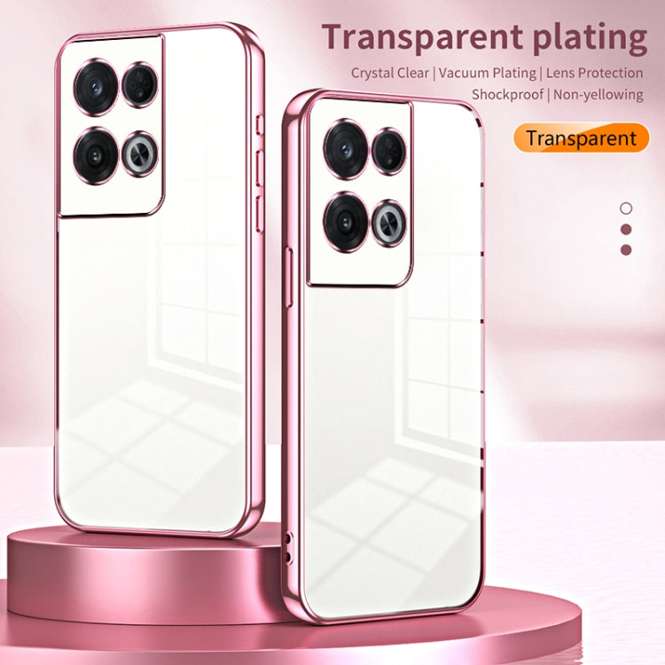 For OPPO Reno8 Pro Transparent Plating Fine Hole Phone Case(Green) - OPPO Cases by PMC TechLife | Online Shopping South Africa | PMC TechLife | Buy Now Pay Later Mobicred