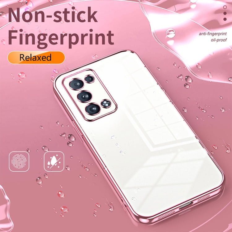 For OPPO Reno6 Pro+ Transparent Plating Fine Hole Phone Case(Green) - OPPO Cases by PMC Jewellery | Online Shopping South Africa | PMC Jewellery | Buy Now Pay Later Mobicred