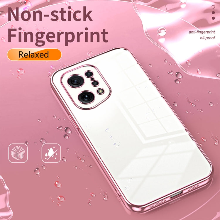 For OPPO Find X5 Transparent Plating Fine Hole Phone Case(Silver) - OPPO Cases by PMC Jewellery | Online Shopping South Africa | PMC Jewellery | Buy Now Pay Later Mobicred