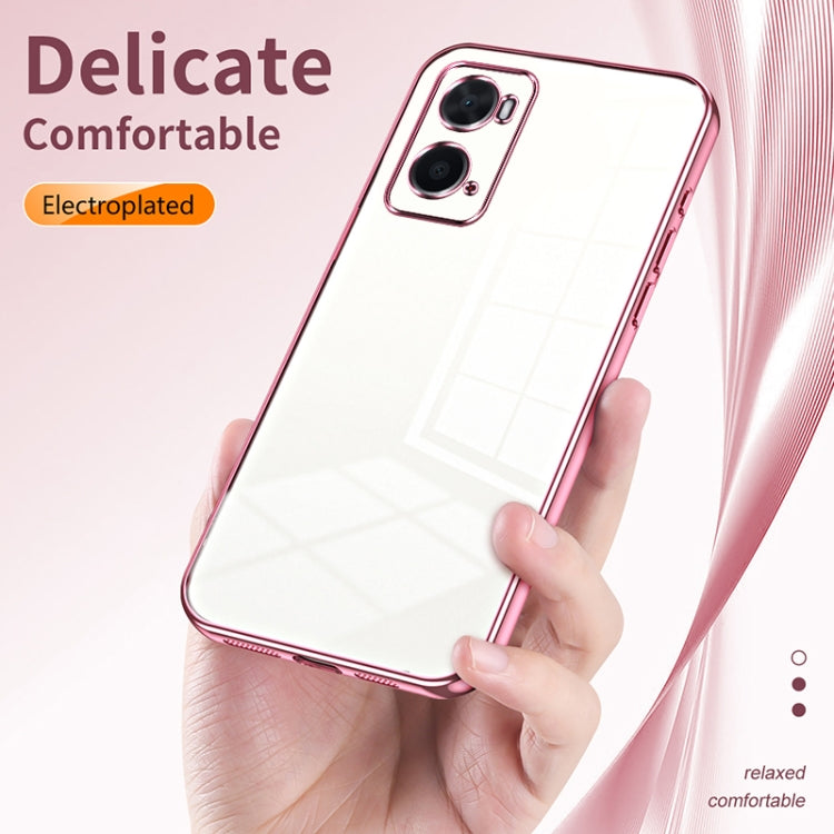 For OPPO A36 / A76 / A96 4G Global Transparent Plating Fine Hole Phone Case(Gold) - free shipping - PMC TechLife - Order now!