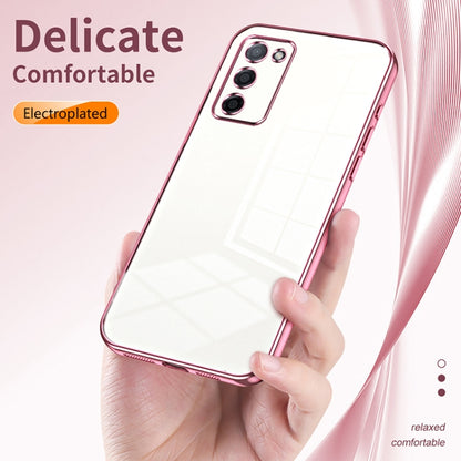 For OPPO A55 5G / A56 / A53s 5G Transparent Plating Fine Hole Phone Case(Transparent) - OPPO Cases by PMC Jewellery | Online Shopping South Africa | PMC Jewellery | Buy Now Pay Later Mobicred