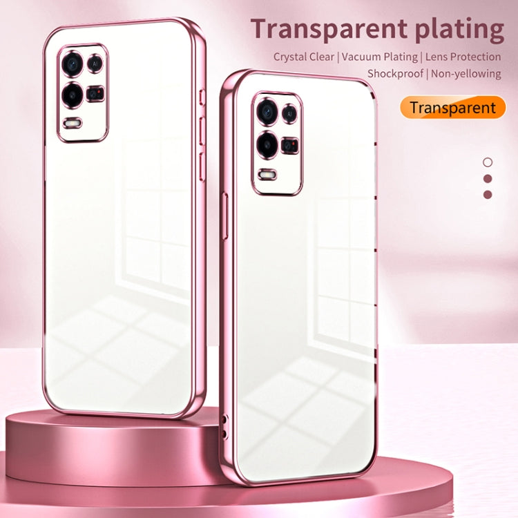 For OPPO K9x Transparent Plating Fine Hole Phone Case(Black) - OPPO Cases by PMC Jewellery | Online Shopping South Africa | PMC Jewellery | Buy Now Pay Later Mobicred