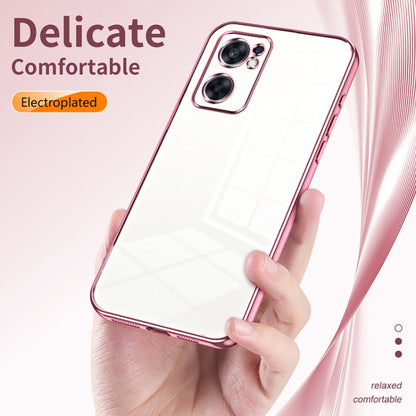 For OPPO Reno7 SE Transparent Plating Fine Hole Phone Case(Transparent) - OPPO Cases by PMC Jewellery | Online Shopping South Africa | PMC Jewellery | Buy Now Pay Later Mobicred