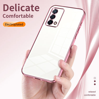 For OPPO K9 Transparent Plating Fine Hole Phone Case(Pink) - OPPO Cases by PMC Jewellery | Online Shopping South Africa | PMC Jewellery | Buy Now Pay Later Mobicred