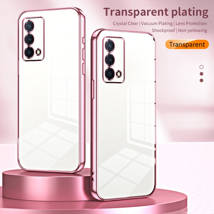 For OPPO K9 Transparent Plating Fine Hole Phone Case(Blue) - OPPO Cases by PMC TechLife | Online Shopping South Africa | PMC TechLife | Buy Now Pay Later Mobicred