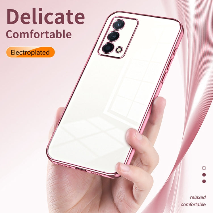 For OPPO K9 Transparent Plating Fine Hole Phone Case(Blue) - OPPO Cases by PMC TechLife | Online Shopping South Africa | PMC TechLife | Buy Now Pay Later Mobicred