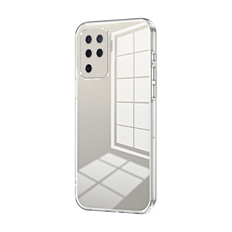 For OPPO A94 4G Transparent Plating Fine Hole Phone Case(Transparent) - OPPO Cases by PMC TechLife | Online Shopping South Africa | PMC TechLife | Buy Now Pay Later Mobicred