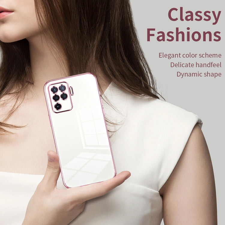 For OPPO A94 4G Transparent Plating Fine Hole Phone Case(Black) - OPPO Cases by PMC TechLife | Online Shopping South Africa | PMC TechLife | Buy Now Pay Later Mobicred