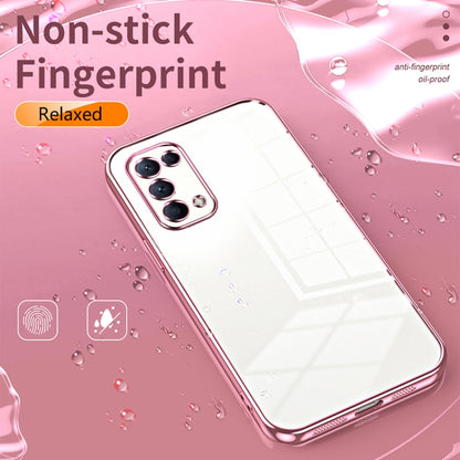 For OPPO Reno5 4G/5G / Reno5 K Transparent Plating Fine Hole Phone Case(Gold) - OPPO Cases by PMC Jewellery | Online Shopping South Africa | PMC Jewellery | Buy Now Pay Later Mobicred