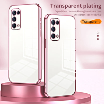 For OPPO Reno5 4G/5G / Reno5 K Transparent Plating Fine Hole Phone Case(Black) - OPPO Cases by PMC Jewellery | Online Shopping South Africa | PMC Jewellery | Buy Now Pay Later Mobicred
