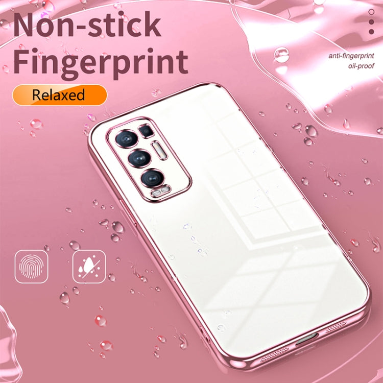 For OPPO Reno5 Pro+ Transparent Plating Fine Hole Phone Case(Pink) - OPPO Cases by PMC TechLife | Online Shopping South Africa | PMC TechLife | Buy Now Pay Later Mobicred