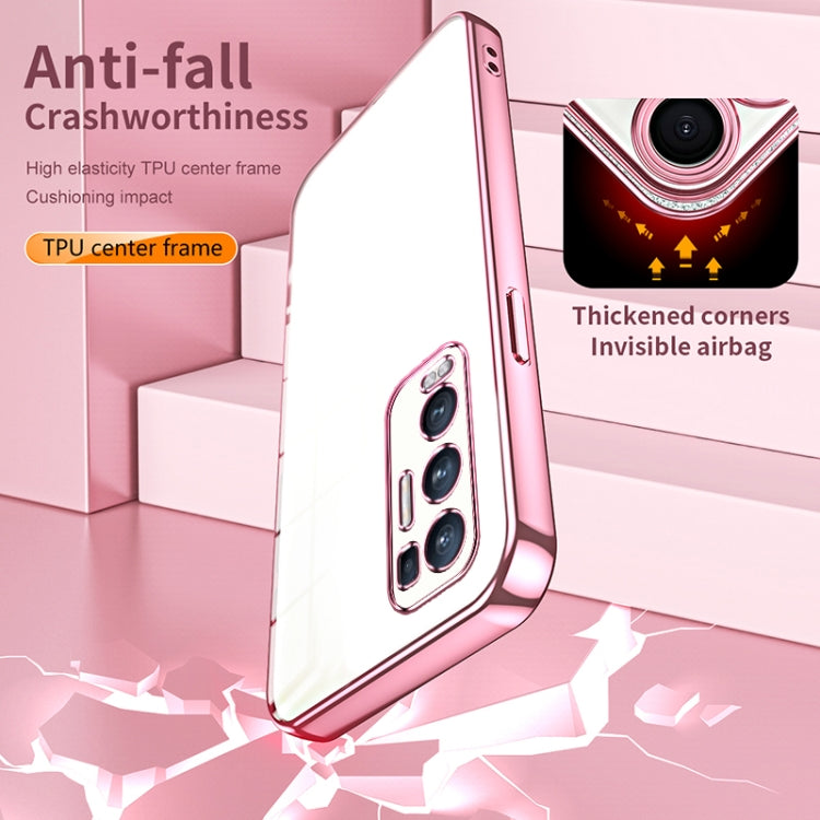 For OPPO Reno5 Pro+ Transparent Plating Fine Hole Phone Case(Pink) - OPPO Cases by PMC TechLife | Online Shopping South Africa | PMC TechLife | Buy Now Pay Later Mobicred