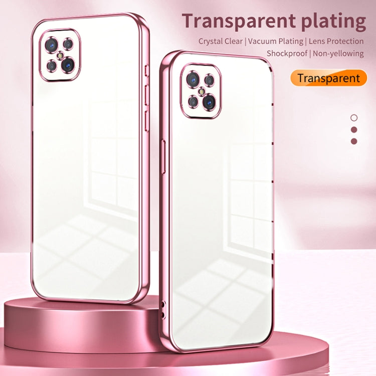 For OPPO A92s / Reno4 Z 5G Transparent Plating Fine Hole Phone Case(Silver) - OPPO Cases by PMC Jewellery | Online Shopping South Africa | PMC Jewellery | Buy Now Pay Later Mobicred