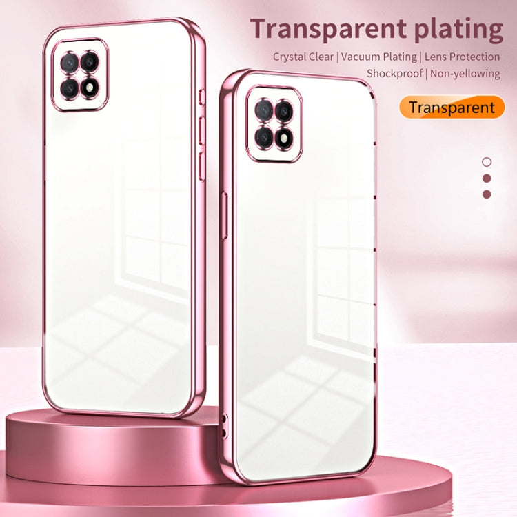 For OPPO A72 5G / A73 5G Transparent Plating Fine Hole Phone Case(Transparent) - OPPO Cases by PMC TechLife | Online Shopping South Africa | PMC TechLife | Buy Now Pay Later Mobicred