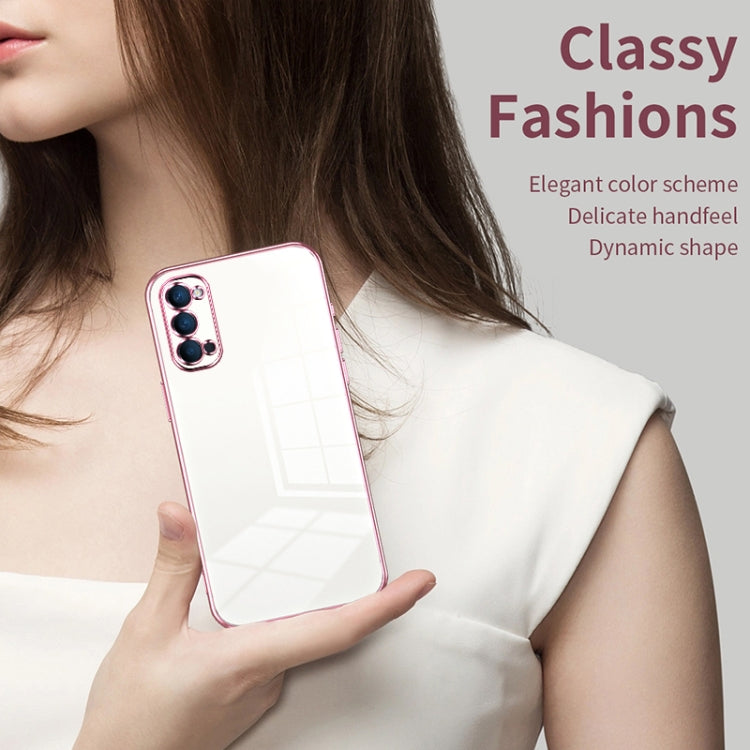 For OPPO Reno4 Transparent Plating Fine Hole Phone Case(Blue) - free shipping - PMC TechLife - Order now!