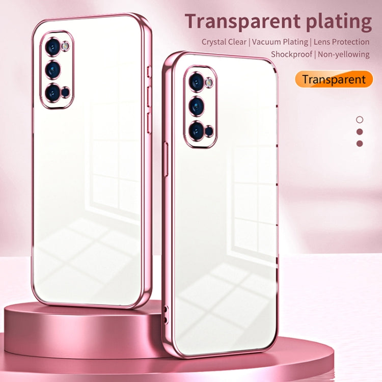 For OPPO Reno4 Pro Transparent Plating Fine Hole Phone Case(Silver) - OPPO Cases by PMC TechLife | Online Shopping South Africa | PMC TechLife | Buy Now Pay Later Mobicred