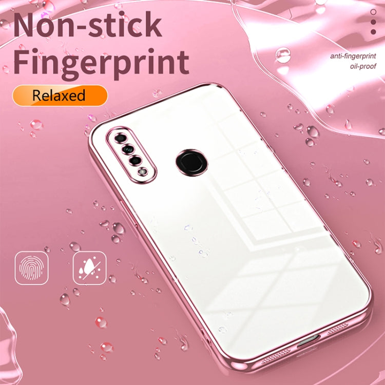 For OPPO A8 / A31 2020 Transparent Plating Fine Hole Phone Case(Pink) - OPPO Cases by PMC TechLife | Online Shopping South Africa | PMC TechLife | Buy Now Pay Later Mobicred