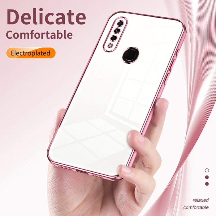 For OPPO A8 / A31 2020 Transparent Plating Fine Hole Phone Case(Pink) - OPPO Cases by PMC Jewellery | Online Shopping South Africa | PMC Jewellery | Buy Now Pay Later Mobicred