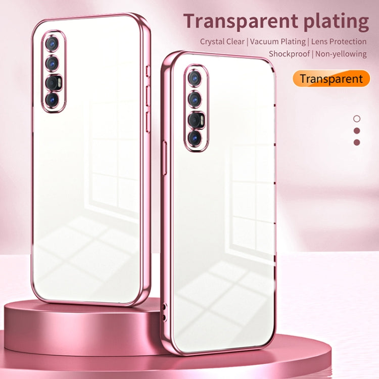For OPPO Reno3 Pro Transparent Plating Fine Hole Phone Case(Green) - OPPO Cases by PMC Jewellery | Online Shopping South Africa | PMC Jewellery | Buy Now Pay Later Mobicred