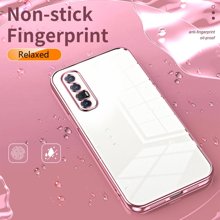 For OPPO Reno3 Pro Transparent Plating Fine Hole Phone Case(Green) - OPPO Cases by PMC TechLife | Online Shopping South Africa | PMC TechLife | Buy Now Pay Later Mobicred