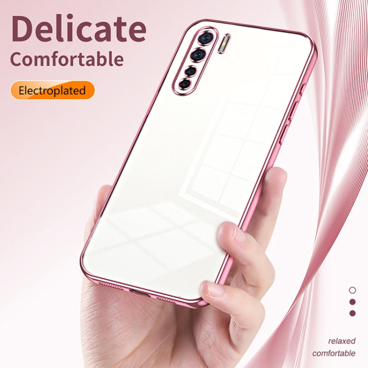 For OPPO A91 Transparent Plating Fine Hole Phone Case(Green) - OPPO Cases by PMC TechLife | Online Shopping South Africa | PMC TechLife | Buy Now Pay Later Mobicred