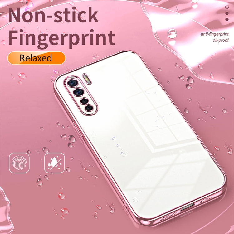 For OPPO A91 Transparent Plating Fine Hole Phone Case(Silver) - OPPO Cases by PMC TechLife | Online Shopping South Africa | PMC TechLife | Buy Now Pay Later Mobicred
