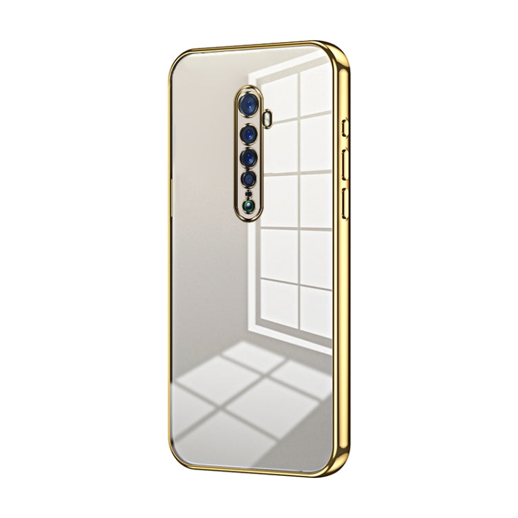 For OPPO Reno2 Transparent Plating Fine Hole Phone Case(Gold) - OPPO Cases by PMC Jewellery | Online Shopping South Africa | PMC Jewellery | Buy Now Pay Later Mobicred