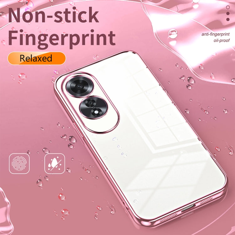 For OPPO A60 Transparent Plating Fine Hole Phone Case(Silver) - OPPO Cases by PMC TechLife | Online Shopping South Africa | PMC TechLife | Buy Now Pay Later Mobicred