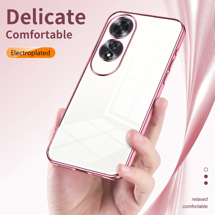 For OPPO A60 Transparent Plating Fine Hole Phone Case(Silver) - OPPO Cases by PMC TechLife | Online Shopping South Africa | PMC TechLife | Buy Now Pay Later Mobicred