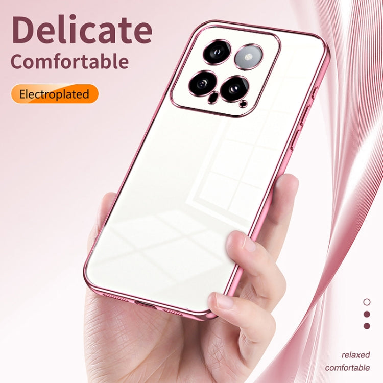 For Xiaomi 14 Transparent Plating Fine Hole Phone Case(Purple) - 14 Cases by PMC Jewellery | Online Shopping South Africa | PMC Jewellery | Buy Now Pay Later Mobicred