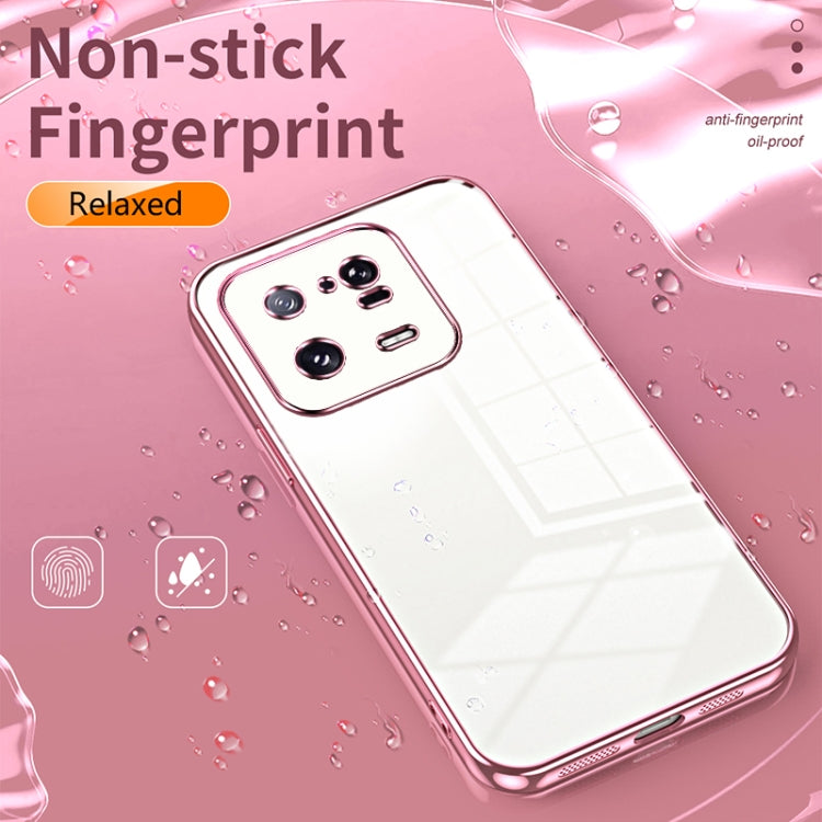 For Xiaomi 13 Pro Transparent Plating Fine Hole Phone Case(Pink) - Xiaomi Cases by PMC TechLife | Online Shopping South Africa | PMC TechLife | Buy Now Pay Later Mobicred