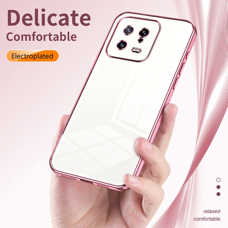 For Xiaomi 13 Transparent Plating Fine Hole Phone Case(Purple) - 13 Cases by PMC Jewellery | Online Shopping South Africa | PMC Jewellery | Buy Now Pay Later Mobicred