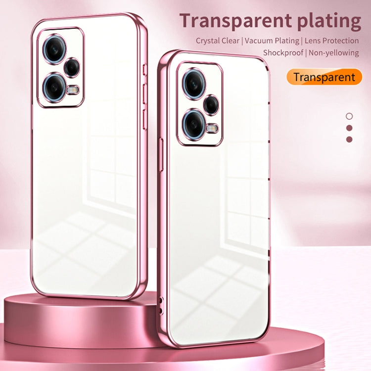 For Xiaomi Redmi Note 12 Pro 5G Transparent Plating Fine Hole Phone Case(Purple) - Xiaomi Cases by PMC Jewellery | Online Shopping South Africa | PMC Jewellery | Buy Now Pay Later Mobicred