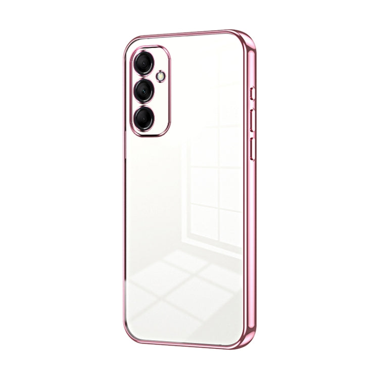 For Samsung Galaxy M14 Transparent Plating Fine Hole Phone Case(Pink) - free shipping - PMC TechLife - Order now!