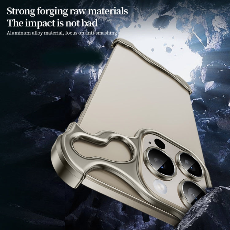 For iPhone 15 Plus Frameless Metal Corner Pad Phone Case with Lens Film(Purple) - free shipping - PMC Jewellery - Order now!