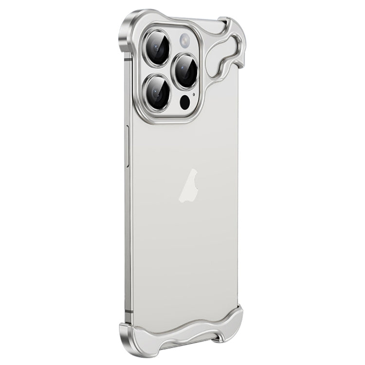 For iPhone 13 Pro Max Frameless Metal Corner Pad Phone Case with Lens Film(White) - iPhone 13 Pro Max Cases by PMC Jewellery | Online Shopping South Africa | PMC Jewellery | Buy Now Pay Later Mobicred