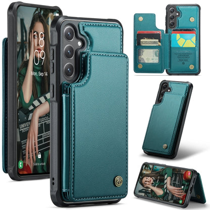 For Samsung Galaxy S24+ 5G CaseMe C22 PC+TPU Business Style RFID Anti-theft Leather Phone Case(Blue Green) - Galaxy S24+ 5G Cases by CaseMe | Online Shopping South Africa | PMC Jewellery | Buy Now Pay Later Mobicred