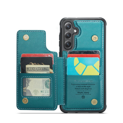 For Samsung Galaxy S24+ 5G CaseMe C22 PC+TPU Business Style RFID Anti-theft Leather Phone Case(Blue Green) - Galaxy S24+ 5G Cases by CaseMe | Online Shopping South Africa | PMC Jewellery | Buy Now Pay Later Mobicred