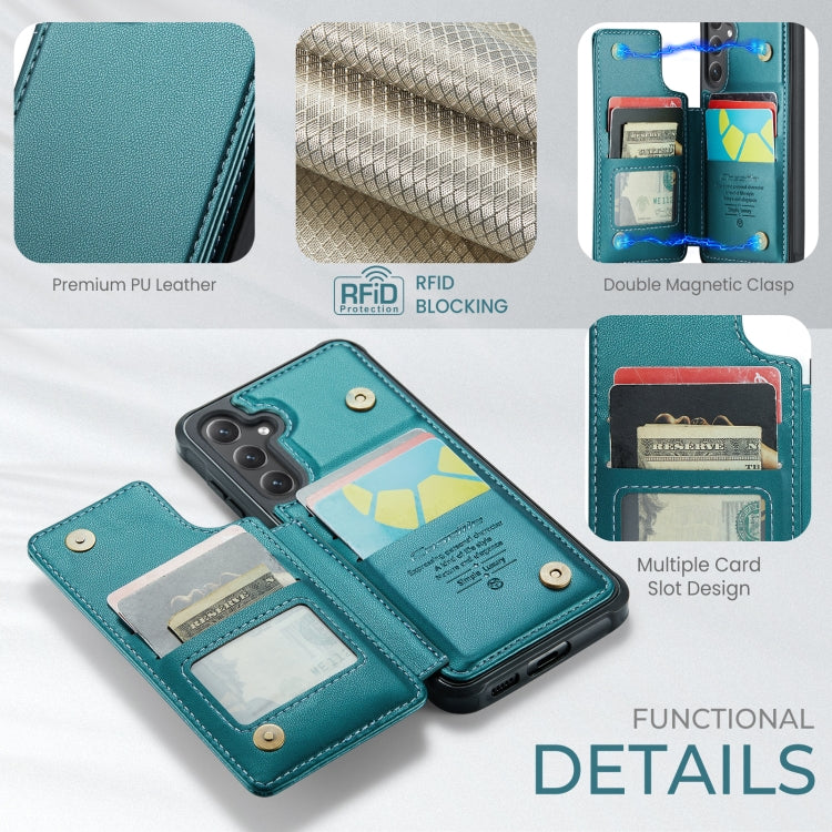 For Samsung Galaxy S24+ 5G CaseMe C22 PC+TPU Business Style RFID Anti-theft Leather Phone Case(Blue Green) - Galaxy S24+ 5G Cases by CaseMe | Online Shopping South Africa | PMC Jewellery | Buy Now Pay Later Mobicred