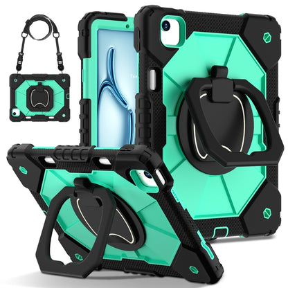 For iPad Air 11 2024 Contrast Color Robot Silicone Hybrid PC Tablet Case(Black Mint Green) - iPad Air 11 2024 Cases by PMC Jewellery | Online Shopping South Africa | PMC Jewellery | Buy Now Pay Later Mobicred