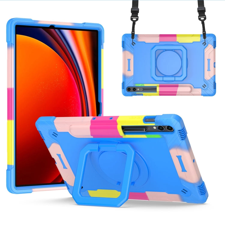 For Samsung Galaxy Tab S9 FE+ / S9+ Handle Robot Silicone Hybrid PC Tablet Case(Camouflage Blue) - Galaxy Tab S9+ Cases by PMC Jewellery | Online Shopping South Africa | PMC Jewellery | Buy Now Pay Later Mobicred