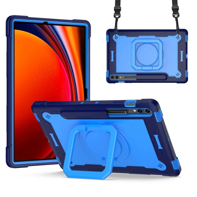 For Samsung Galaxy Tab S9 FE+ / S9+ Handle Robot Silicone Hybrid PC Tablet Case(Navy Blue Blue) - Galaxy Tab S9+ Cases by PMC Jewellery | Online Shopping South Africa | PMC Jewellery | Buy Now Pay Later Mobicred