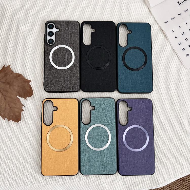 For Samsung Galaxy S25 5G Magsafe Magnetic Ring Cloth Texture Phone Case(Green) - Galaxy S25 5G Cases by PMC TechLife | Online Shopping South Africa | PMC TechLife | Buy Now Pay Later Mobicred
